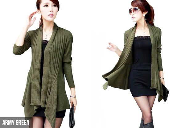 $29 for an Irregular Knitted Open Cardigan Available in Four Colours