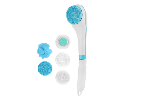 Electric Body Brush Set with Five Brush Head - Two Colours Available