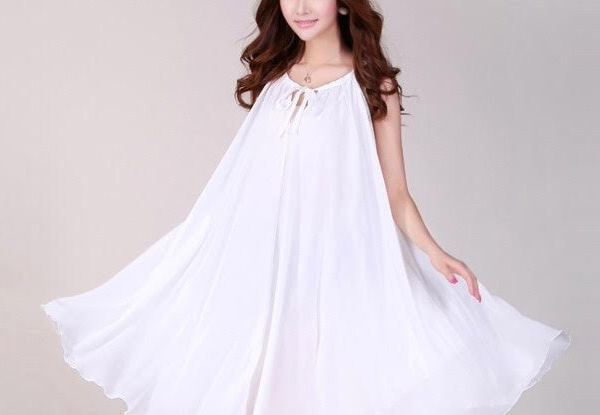 $24 for a Flared Chiffon Dress & Belt – Seven Colours Available