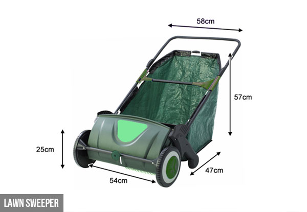 $99 for a Heavy Duty Mesh Garden Cart or $119 for a Hand-Push Lawn Sweeper