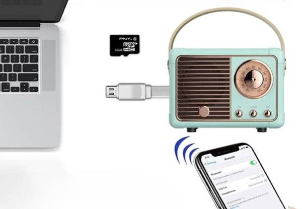 Retro Mini Bluetooth Speaker - Five Colours Available