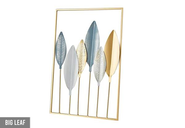 Metal Leaf Home Decor Wall Ledges - Available in Three Styles & Option for Three-Pack