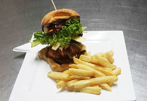 $22 for Two Gourmet Burgers & Fries For Two People or $40 for Four People - Available for Lunch or Dinner