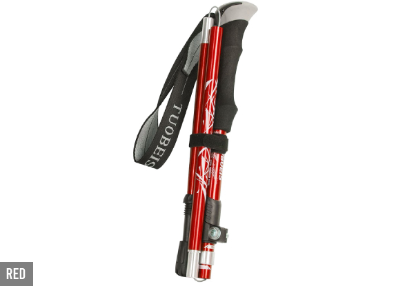Foldable Aluminium Ultralight Hiking Pole - Three Colours Available