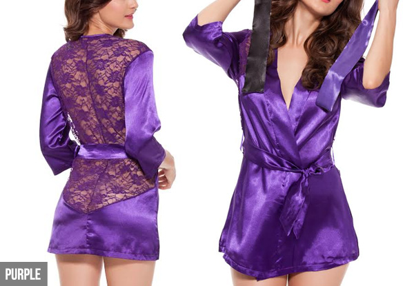 $16 for a Charmeuse Robe Available in Five Colours