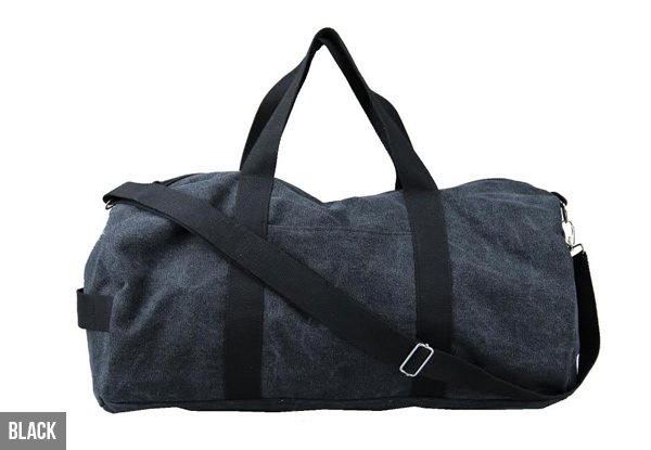 $22 for a Canvas Duffle Bag - Available in Black and Navy