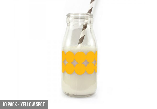 $12 for a Set of 10 Mini Milk Bottles - Various Colour Options Available