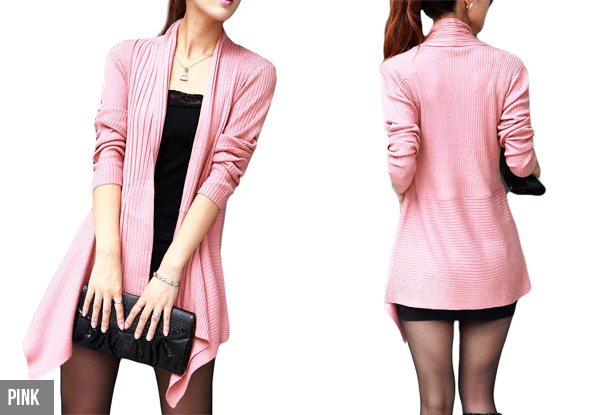 $29 for an Irregular Knitted Open Cardigan Available in Four Colours