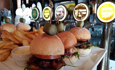 $35 for Six Sliders - Three Flavours & Fries Shared with Your Choice of Two Tap Beers, House Wine or Ciders (value up to $69)