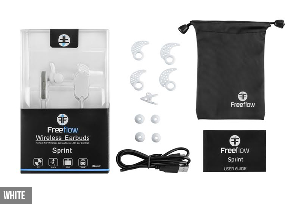 $54 for Freeflow Wireless Earbuds with 12-Month Technical Warranty – Available in Black & White