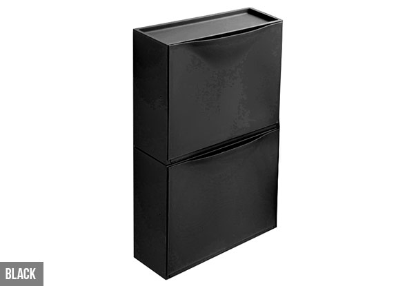 $59 for Two Wall-Mountable Shoe Storage Cabinets Available in Four Colours