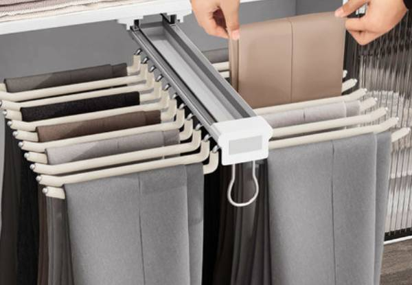 Wardrobe Pull-Out Trousers Rack with 22 Arms
