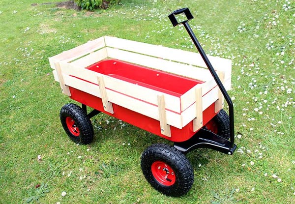 $109 for a Kids' Pull-Along Garden Cart with Wooden Panels