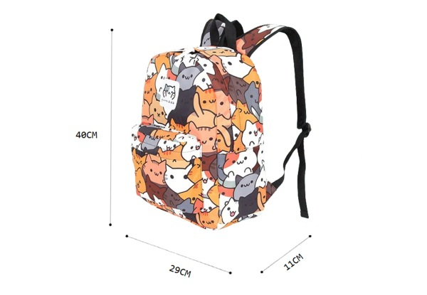 Cute Cat Print Backpack