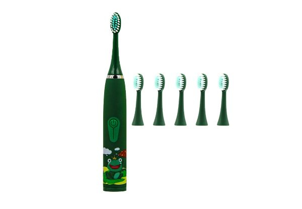 Kids Electric Toothbrush with Five Brush Heads - Available in Five Colours & Option for Two-Set