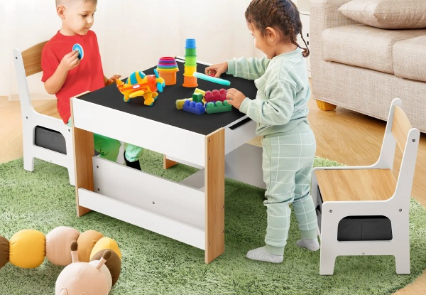 Kidbot Four-in-One Kids Table Activity Centre & Chair Set with Storage