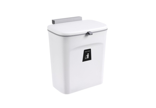 9L Hanging Kitchen Trash Can with Sliding Lid - Two Colours Available