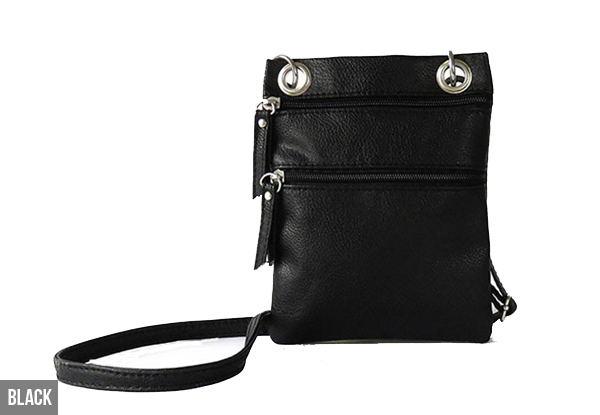 $12 for a Mini Dual Zipper Crossbody Bag Available in Five Colours