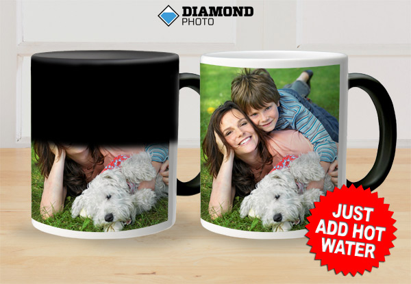 $17 for Two Standard White Mugs with Full Wrap Image or $19 for a Magic Wow Mug
