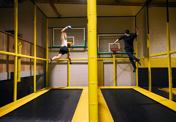 $16 for a 60-Minute Indoor Tramp Park Session for Two People or $32 for Four People – Two Auckland Locations (value up to $64)