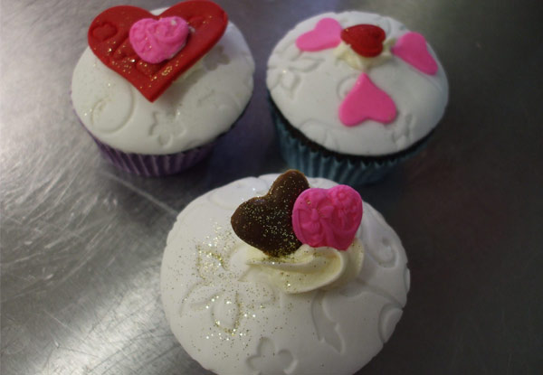 From $20 for Valentine's Day Chocolate Cake or Cupcakes - Options for 6 or 12 Cupcakes, Pick Up or Delivery