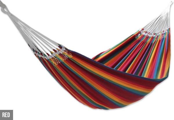 From $9 for a Single Hammock, or $15 for a Double – Available in Two Colours