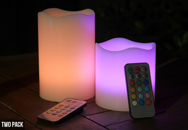 $9.99 for Two LED Remote Controlled Flameless Candles or $13.99 for Three