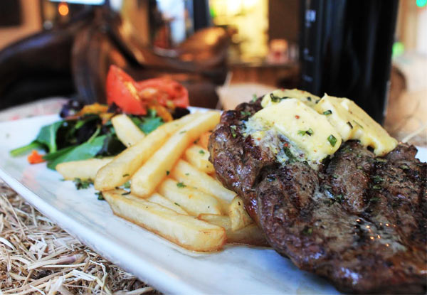 $49 for Two Scotch Fillet Steak Meals & One Bottle of Wine for Two People or $95 for Four Scotch Fillet Steak Meals & Two Bottles of Wine for Four People (value up to $200)