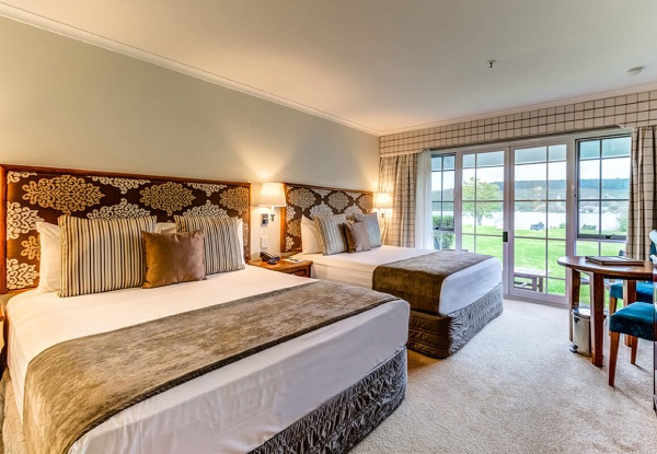 4.5-Star Rotorua Stay for Two People in a King/Twin Room incl. Daily Cooked Breakfast, Welcome basket, $50 F&B credit, Late Checkout, Parking, Lawn Tennis, Kayak Hire - Option to Upgrade to Lakeview Room & Three Night Options - Valid from 1st May