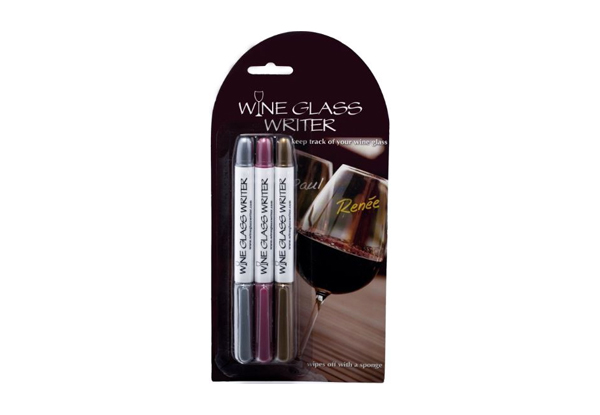 $15 for a Pack of Three Wine Glass Writer Pens