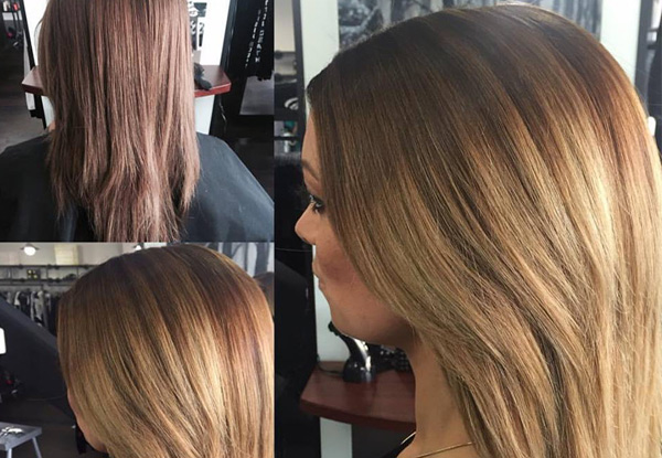 $99 for a Full Head of Foils, Balayage/Ombre Toner incl. Cut & Finish with a Barista Made Coffee