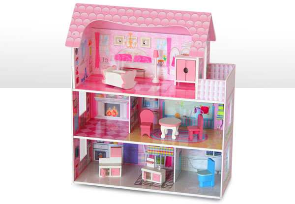 $79.99 for a Wooden Open Dolls House with Furniture