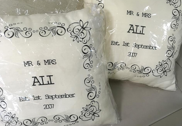 $19 for a Personalised Cotton Cushion Cover – Available in Two Styles