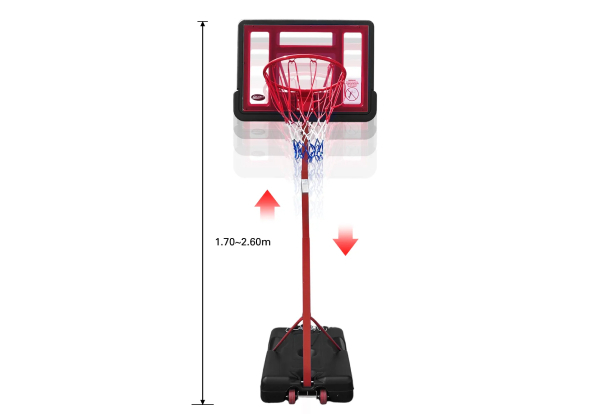 Genki 1.7m-2.6m Kids Basketball Hoop Stand System