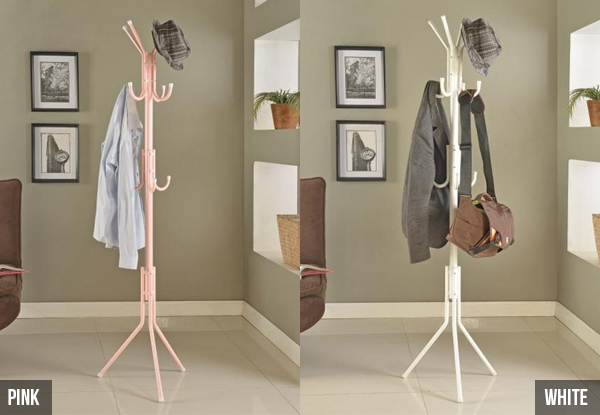 $19 for a 12-Hook Metal Hat & Coat Stand – Four Colours Available