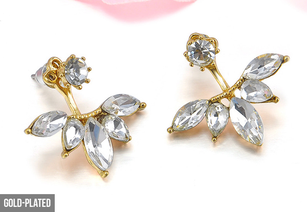 $17 for a Pair of 18K Gold-Plated Sterling Silver Earrings with Swiss Crystals & Free Metro Delivery (value $99)
