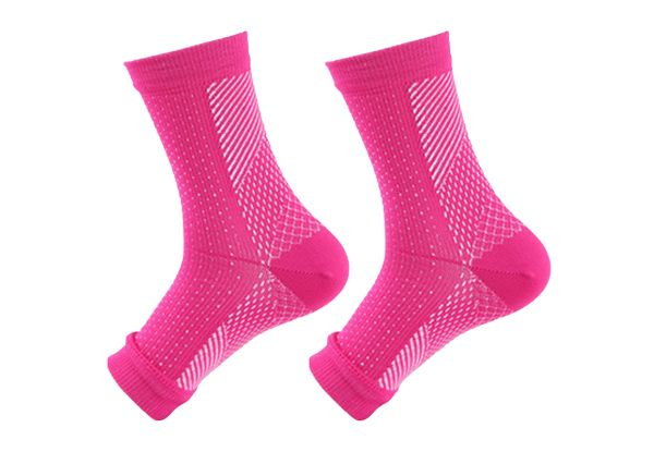 Two-Pair Foot Compression Sleeve - Available in Four Colours, Two Sizes & Option for Four-Pair