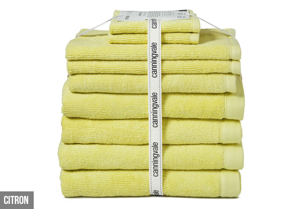$89.95 for a Canningvale Corduroy Rib Nine Piece Towel Set incl. Nationwide Delivery. Available in Four Colours (value $229.41)