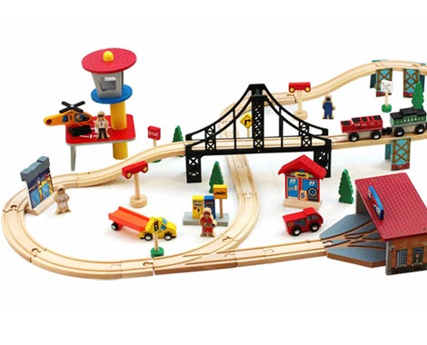 $32 for a 70-Piece Wooden Train & Track Set