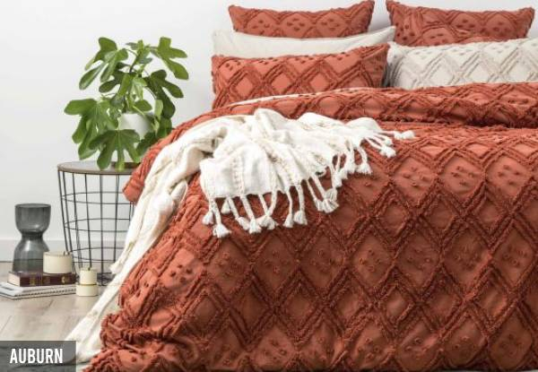 Medallion Vintage Tufted Quilt Cover Incl. Pillowcase - Available in Five Colours & Three Sizes