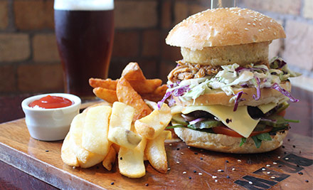 $35 for Two Epic Burgers & Two Glasses of Epic Beer or House Wine