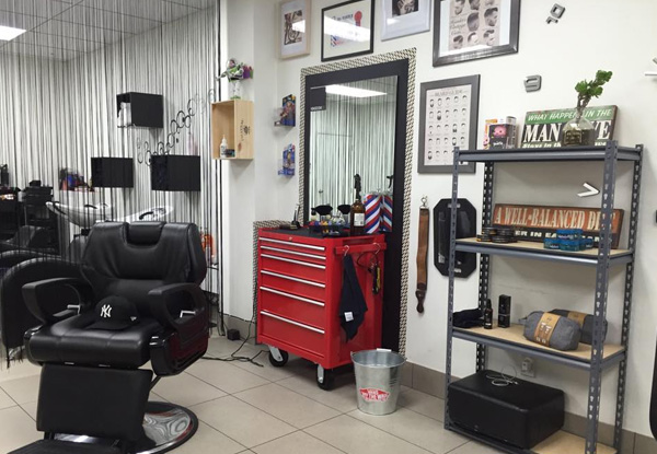 $70 for a Men's Barber Experience including Cut, Cutthroat Shave, Hot Towel Facial incl. Moisturise, Edge Shape/Trim, Product to Take Home & a $15 Return Voucher