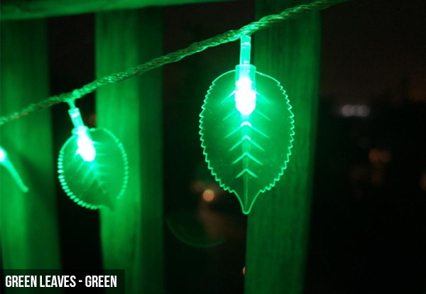 $12 for a Set of 20-LED Solar Lights - Available in Blossom, Dragonfly or Green Leaves