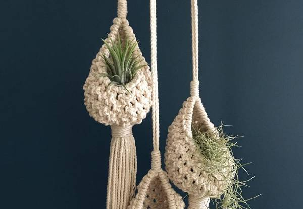 Hand-Woven Flower Storage Rope Basket - Two Sizes Available