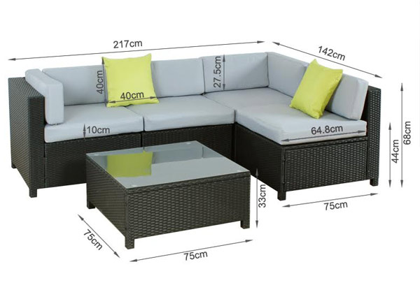 $879 for a Five-Piece Rattan Outdoor Furniture Sofa Set