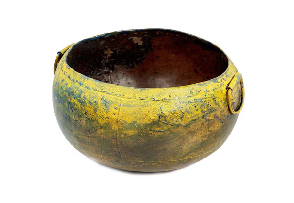$39 for a Yellow Repurposed Iron Pot