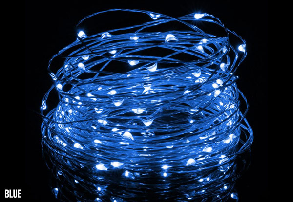 $19 for Two Sets of 5m USB/Battery Powered LED Copper Wire String Lights Available in Six Colours