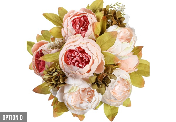 Artificial Peony Silk Flowers - Five Options Available