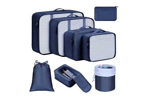 Eight-Pack Travel Packing Cubes - Available in Four Colours & Option for Two-Set
