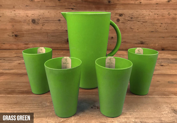 $15 for an Eco Bamboo Fibre Jug with Four Matching Tumblers Available in Two Colours